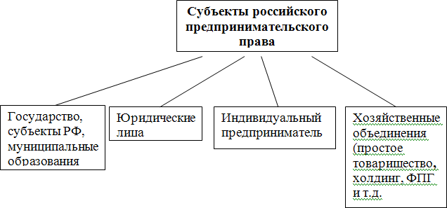 Виды предпринимательских субъектов