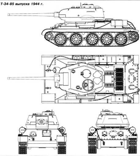 Танк т34 85 чертеж