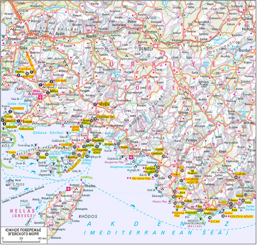 Карта турции средиземноморье