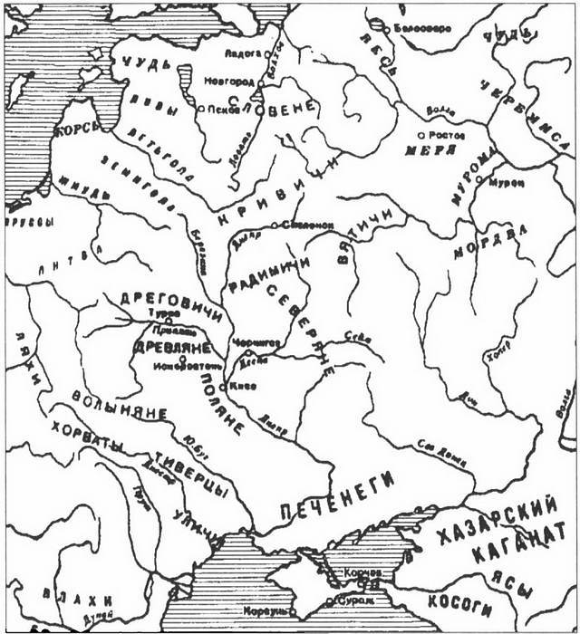 Карта расселения восточных славян карта