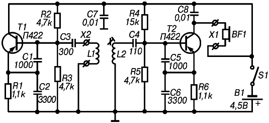 Простой металлоискатель на транзисторах